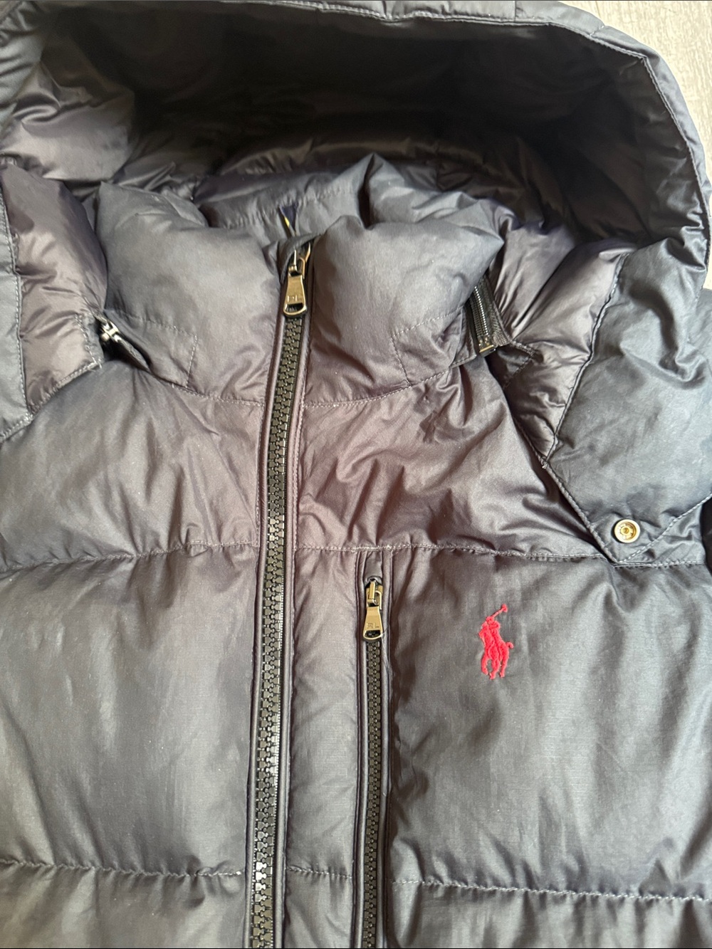 Polo by Ralph Lauren Black Hooded Quilted Down Puffer Jacket - Picture 4 of 16